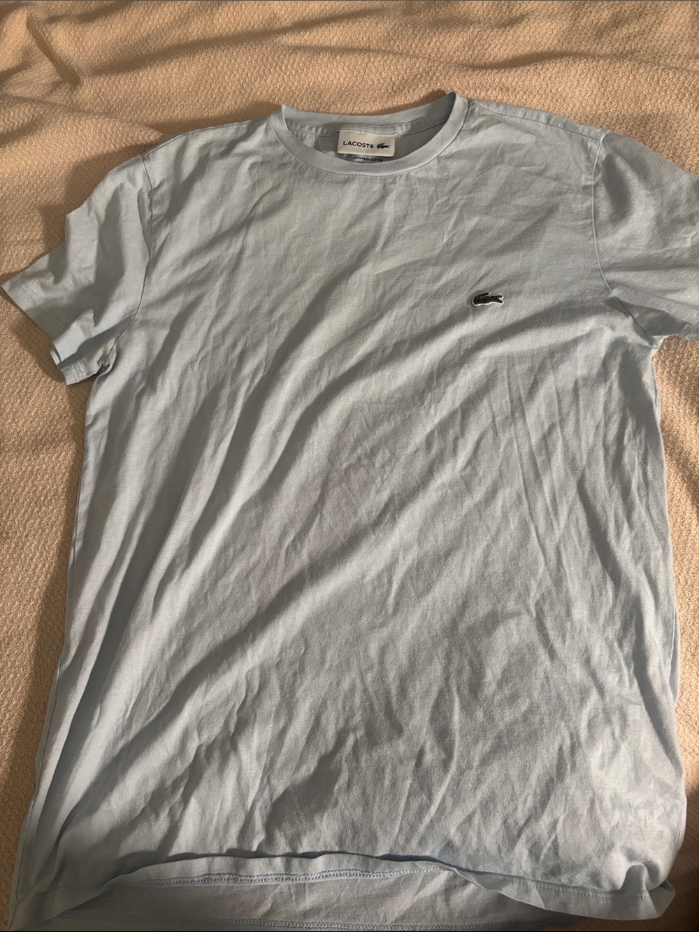 Lacoste Men's Pale Blue Crew Neck Short Sleeve Tee